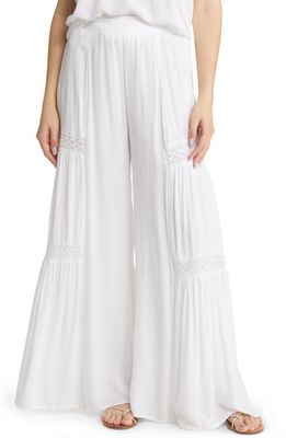 Rip Curl Alira Lace Inset Wide Leg Pants in White