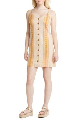 Rip Curl Alma Embroidered Dress in Beige/Gold