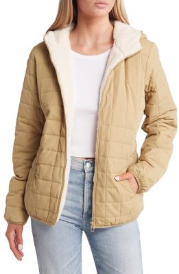 Rip Curl Anoeta II Anti Series Water Repellent Faux Shearling Lined Jacket in Light Olive