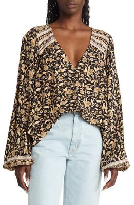 Rip Curl Dreamer Floral Long Sleeve Top in Black