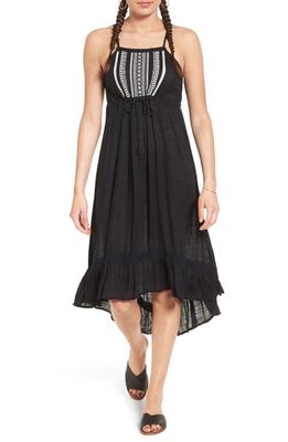 Rip Curl Embroidered Midi Dress in Black