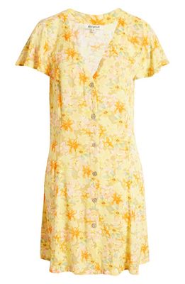 Rip Curl Floral Button-Up Dress in Straw
