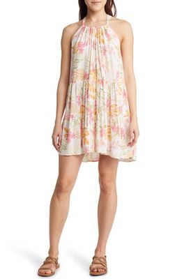 Rip Curl Floral Halter Cotton Minidress in White