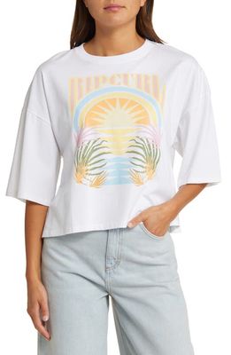 Rip Curl Glow Heritage Cotton Graphic Crop T-Shirt in Hawaii White