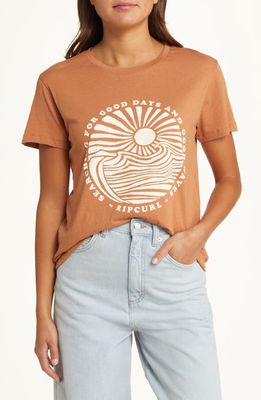 Rip Curl Good Waves Cotton Graphic T-Shirt in Light Brown