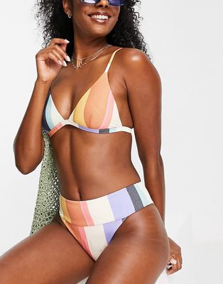 Rip Curl Heat Wave triangle bikini top in multi stripe
