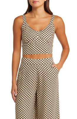 Rip Curl Isla Geo Print Linen Crop Top in Black Multi