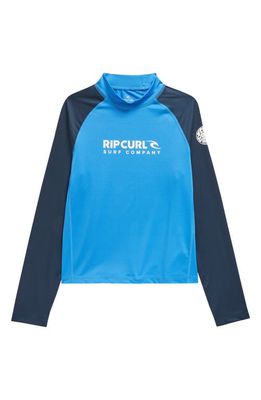 Rip Curl Kids' Shock Long Sleeve Rashguard in Blue Gum