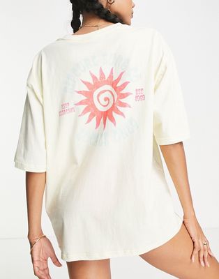 Rip Curl Locals Only heritage oversized t-shirt in lemon-Yellow