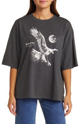 Rip Curl Midnight Heritage Graphic T-Shirt in Washed Black