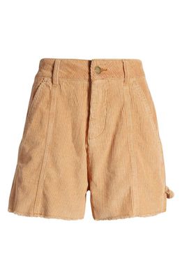 Rip Curl Pacific Dreams Frayed Corduroy Shorts in Brown