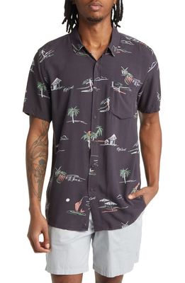 Rip Curl Party Pack Short Sleeve Button-Up Shirt in Washed Black
