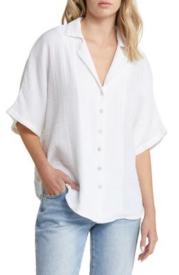 Rip Curl Premium Surf Cotton Gauze Button-Up Shirt in White