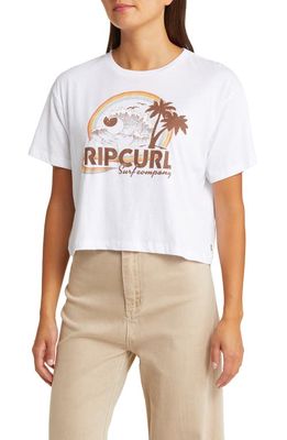 Rip Curl Rainbow Waves Crop Graphic T-Shirt in White