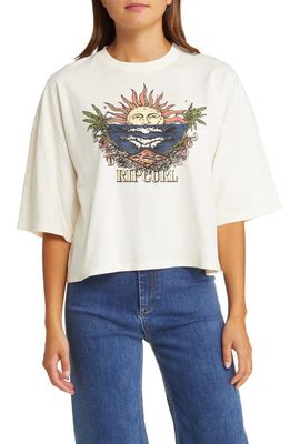 Rip Curl Shore Break Heritage Crop Graphic T-Shirt in Bone
