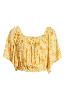Rip Curl Summer Rain Smocked Top in Straw