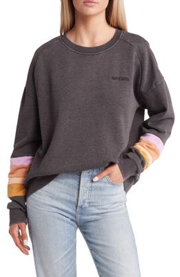 Rip Curl Sunday Swell Crewneck Cotton Sweater in Washed Black