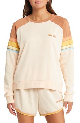 Rip Curl Surf Revival Colorblock Sweatshirt in Brown