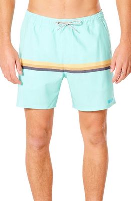 Rip Curl Surf Revival Volley Swim Trunks in Washed Aqua 8074