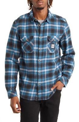 Rip Curl SWC Plaid Flannel Button-Up Shirt in Zen Blue