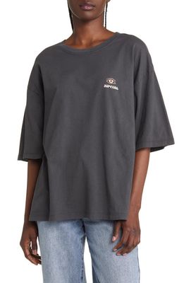 Rip Curl Third Eye Heritage Logo Cotton T-Shirt in Washed Black