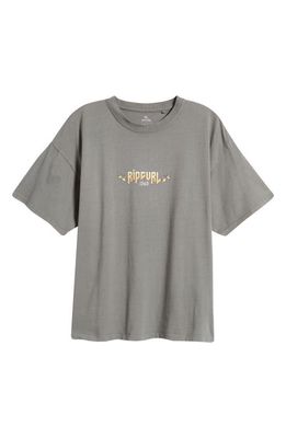 Rip Curl Tour Heritage Oversize Logo Graphic T-Shirt in Charcoal