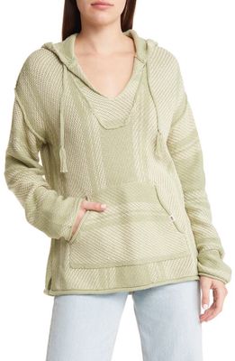Rip Curl Trippin' Cotton Knit Hoodie in Mid Green