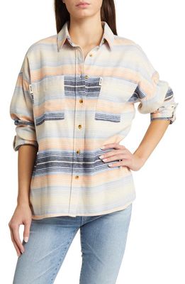 Rip Curl Trippin' Flannel Button-Up Shirt in Mid Blue