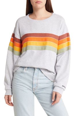 Rip Curl Trippin Stripe Sweatshirt in Light Grey Heather