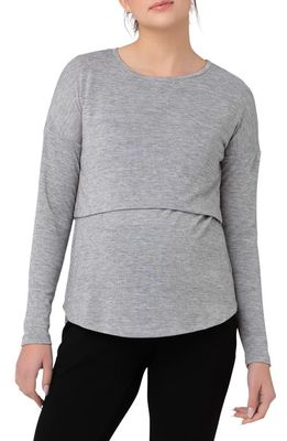 Ripe Maternity Nora Lift Up Maternity/Nursing Top in Silver Marl