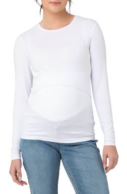 Ripe Maternity Stretch Organic Cotton Maternity/Nursing Top in White