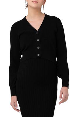 Ripe Maternity Tiffany Crop Maternity Cardigan in Black