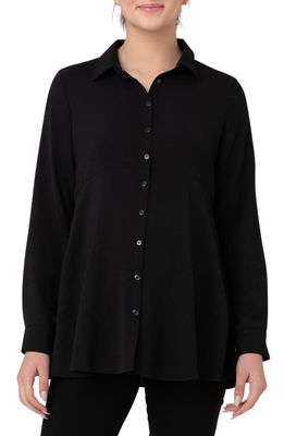 Ripe Maternity Tina Maternity/Nursing Peplum Shirt in Black