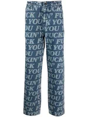 Ripndip all-over graphic-print jeans - Blue