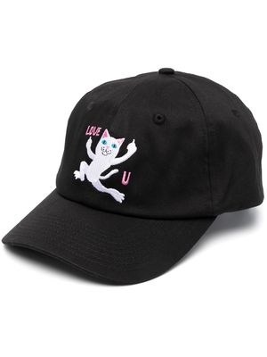 Ripndip cat-embroidery baseball cap - Black
