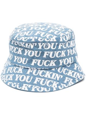 Ripndip graphic-print cotton bucket hat - Blue