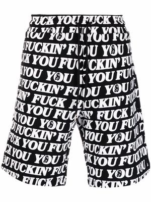 Ripndip graphic-print track shorts - Black