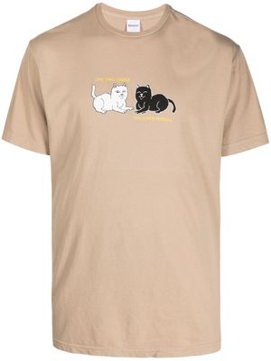 Ripndip logo-print cotton short-sleeved T-shirt - Neutrals
