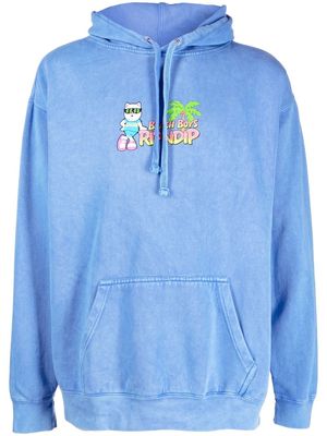 Ripndip logo-print detail hoodie - Blue