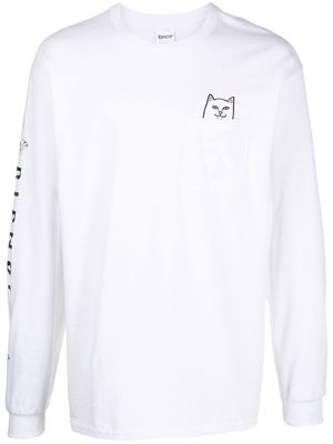 Ripndip long-sleeve cotton T-shirt - White