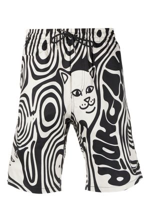 Ripndip swirl-pattern logo swim shorts - Black