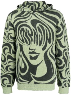 Ripndip swirl-pattern long-sleeve hoodie - Green