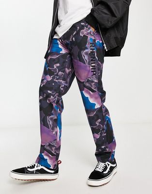 RIPNDIP ultralight beam casual pants in black with all over art print-Multi