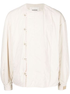 RITO STRUCTURE wrap-style padded overshirt - White