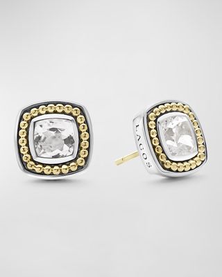 Rittenhouse 18K Gold Caviar Topaz Stud Earrings in Sterling Silver