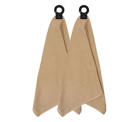 RITZ Set of Two Hook and Hang Woven Kitchen Tow els