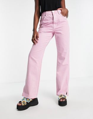 River Island 90s straight jean in light pink