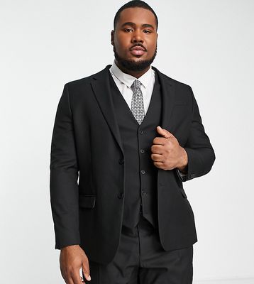 River Island Big & Tall skinny suit jacket in black