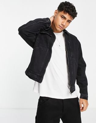 River Island boxy workwear jacket in black