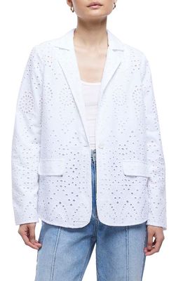 River Island Broderie Anglaise Blazer in White